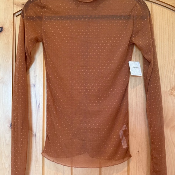 Free People sheer polka dot mesh long sleeved top - Picture 2 of 2